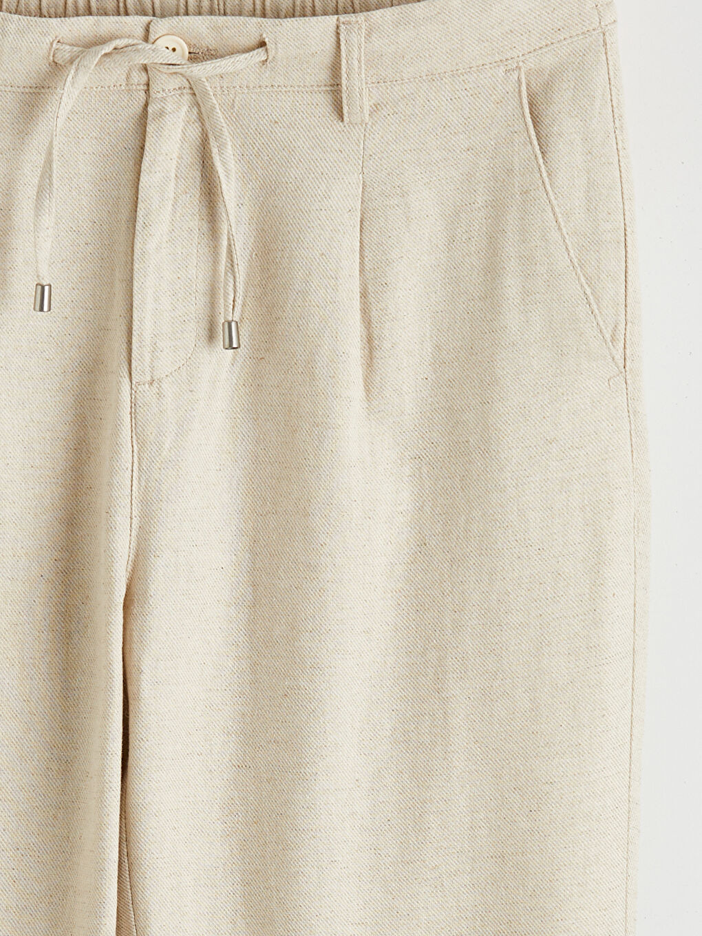 Regular Fit Linen Blend Men's Pleated Trousers-6