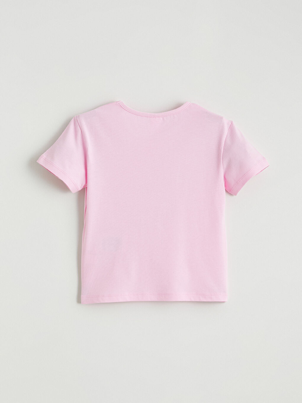 Pembe Bisiklet Yaka Baskılı Kız Çocuk Tişört-2