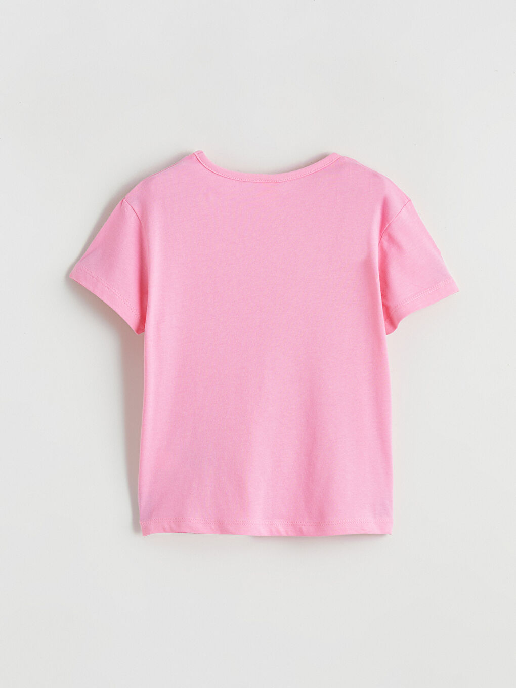Pembe Bisiklet Yaka Baskılı Kız Çocuk Tişört	-2