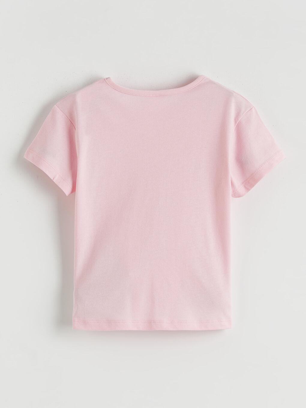 Pembe Bisiklet Yaka Baskılı Kız Çocuk Tişört	-1