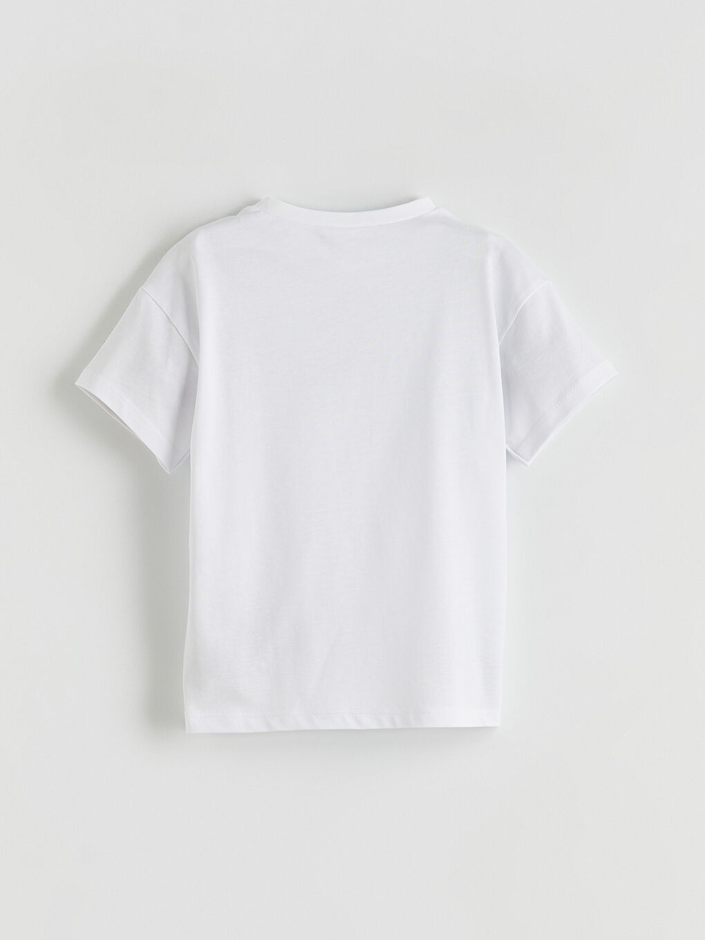 Beyaz Baskılı Kız Çocuk Tişört-2