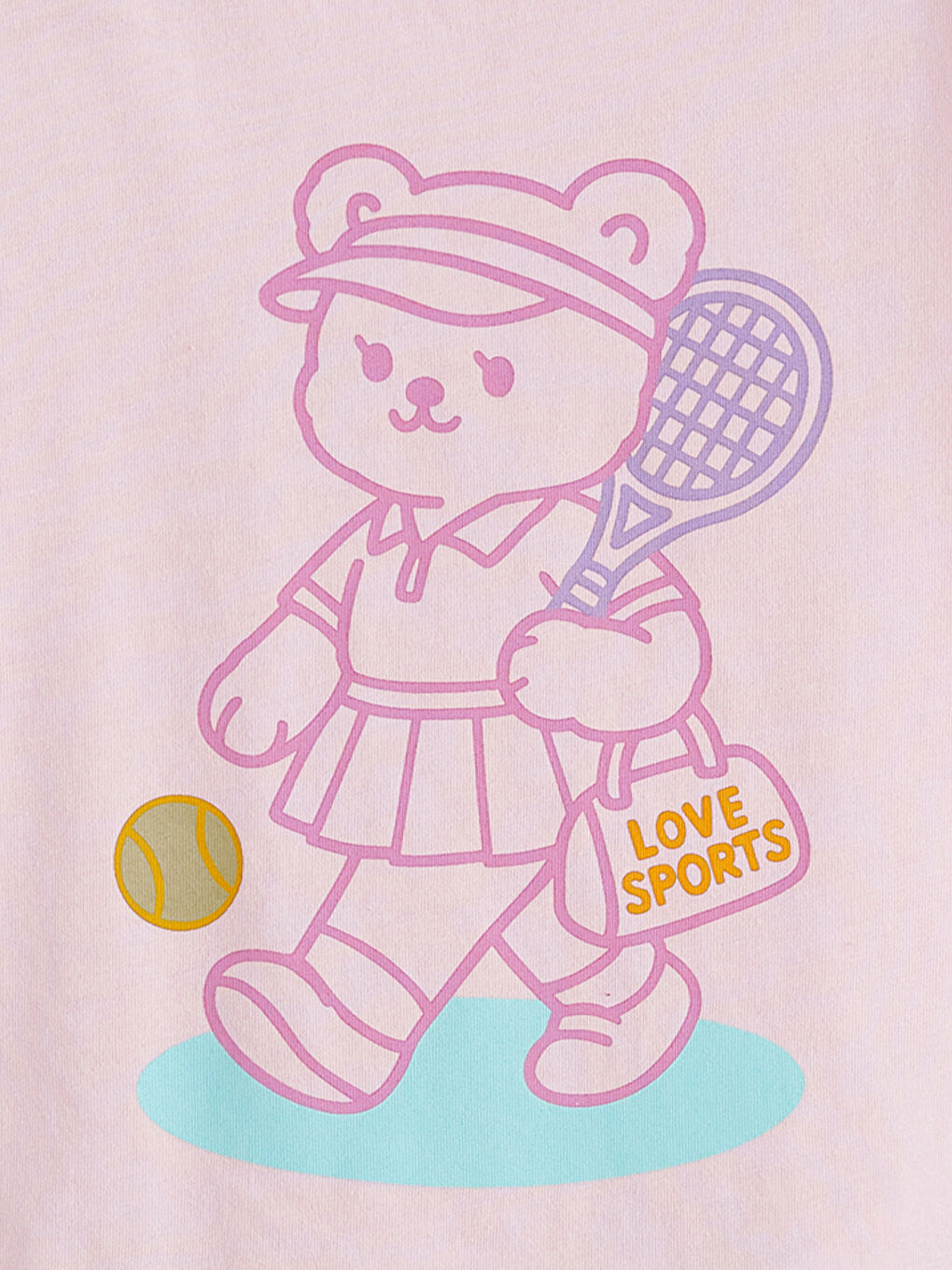 Pembe Baskılı Kız Çocuk Tişört-1