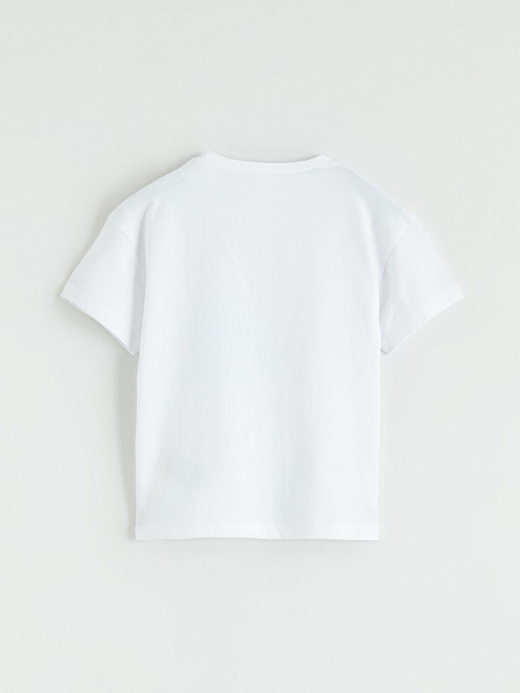 Beyaz Baskılı Kız Çocuk Tişört-2