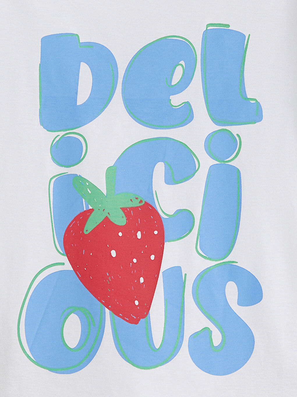 Beyaz Baskılı Kız Çocuk Tişört-1