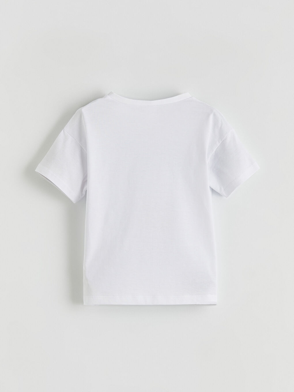 Beyaz Baskılı Kız Çocuk Tişört-2