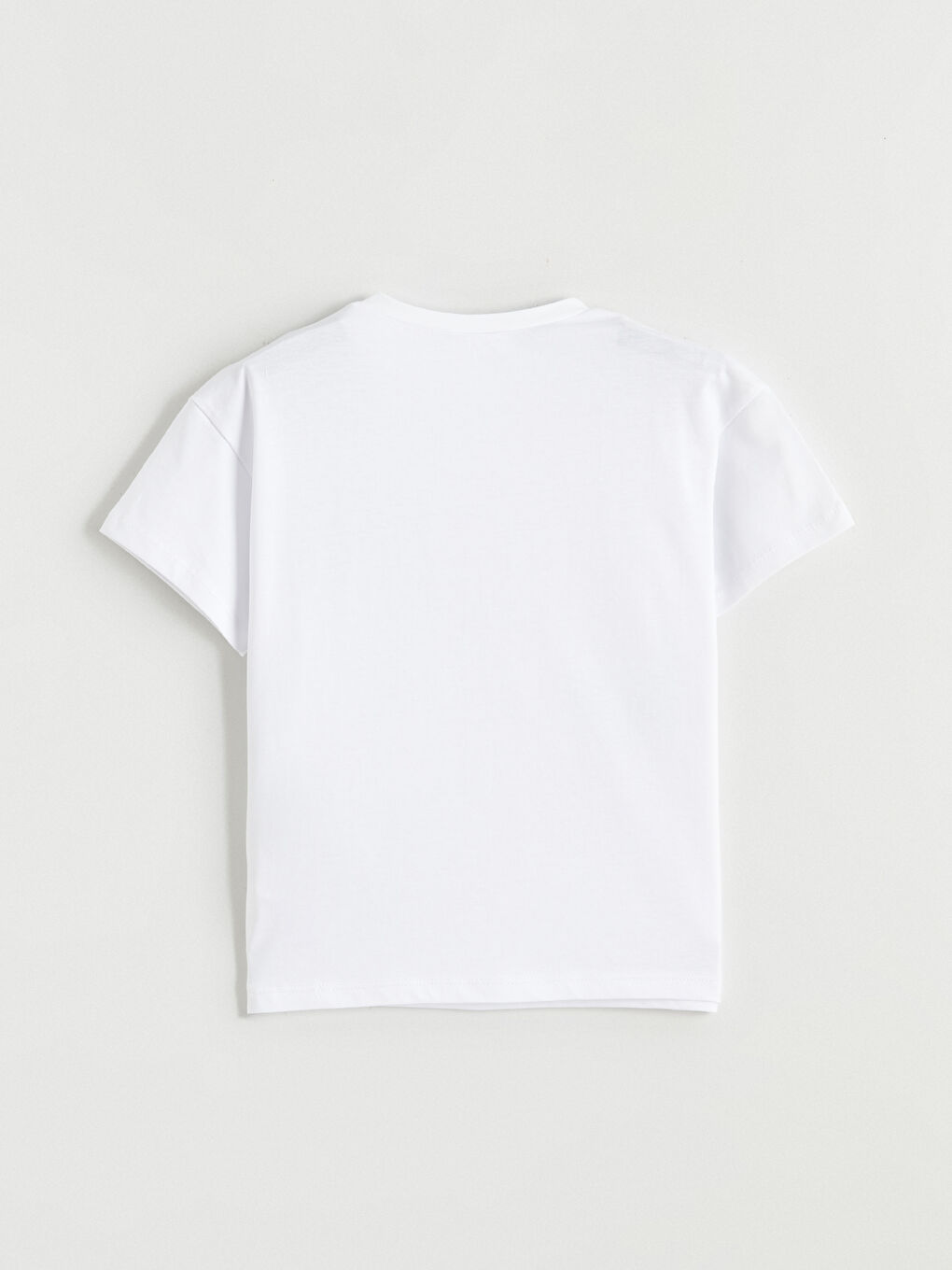 Beyaz Kelebek Baskılı Kız Çocuk Tişört-2