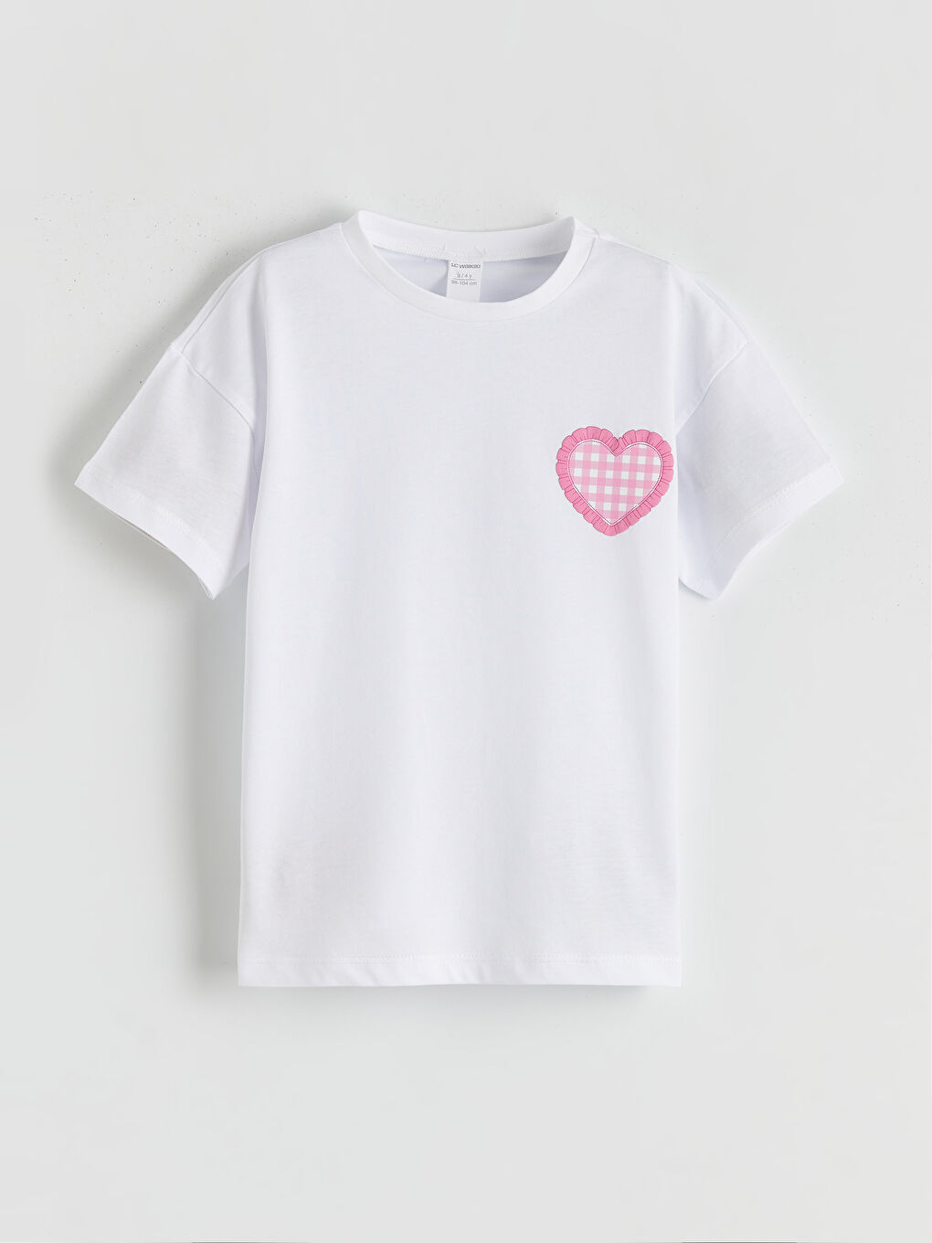 Beyaz Baskılı Kız Çocuk Tişört