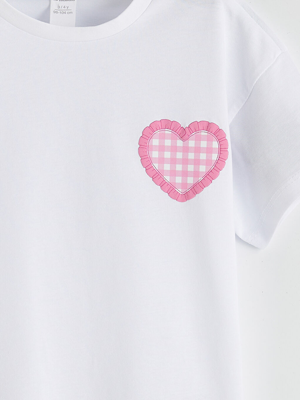 Beyaz Baskılı Kız Çocuk Tişört-2