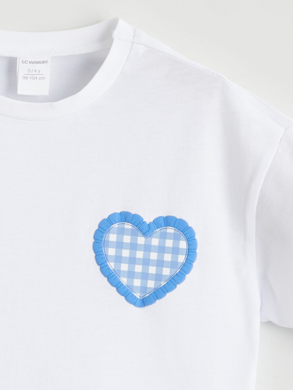 Beyaz Baskılı Kız Çocuk Tişört-1