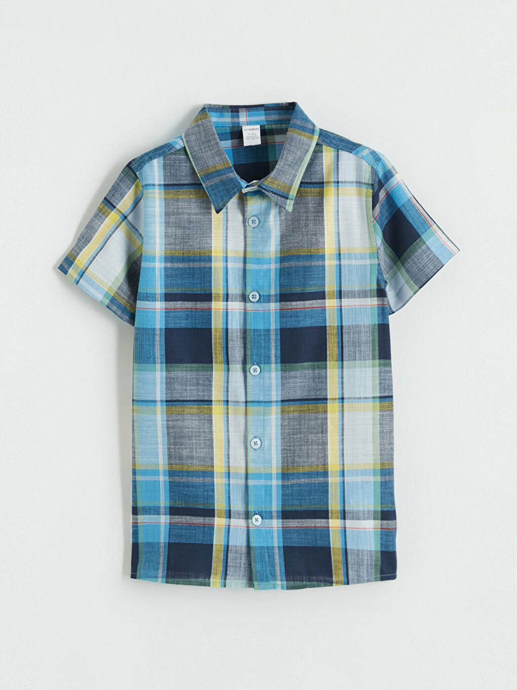 Yeşil Ekose Kısa Kollu Erkek Çocuk Gömlek