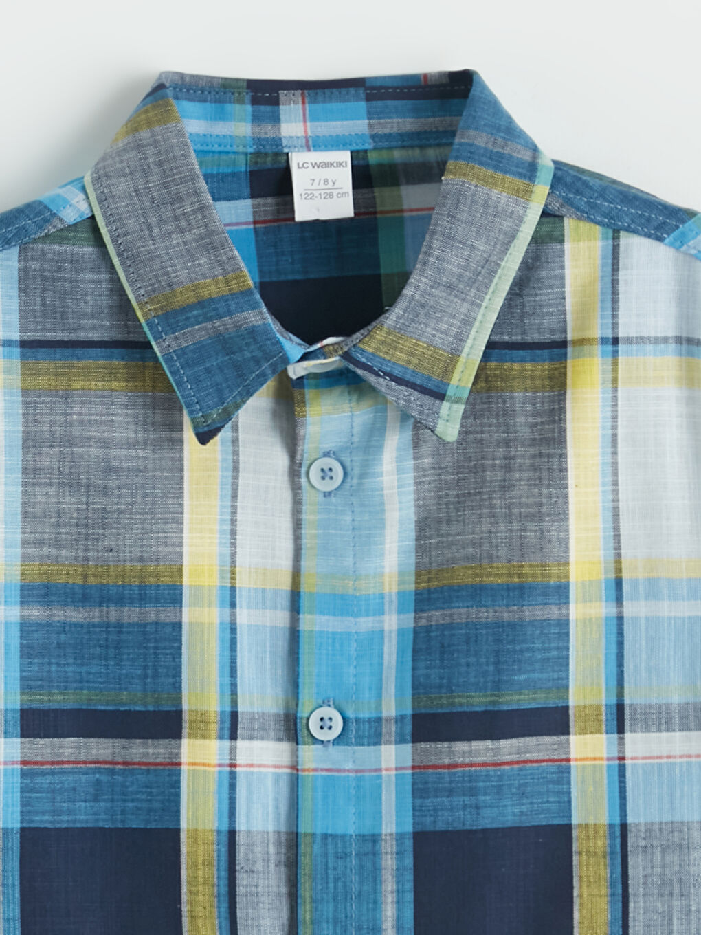 Yeşil Ekose Kısa Kollu Erkek Çocuk Gömlek-1