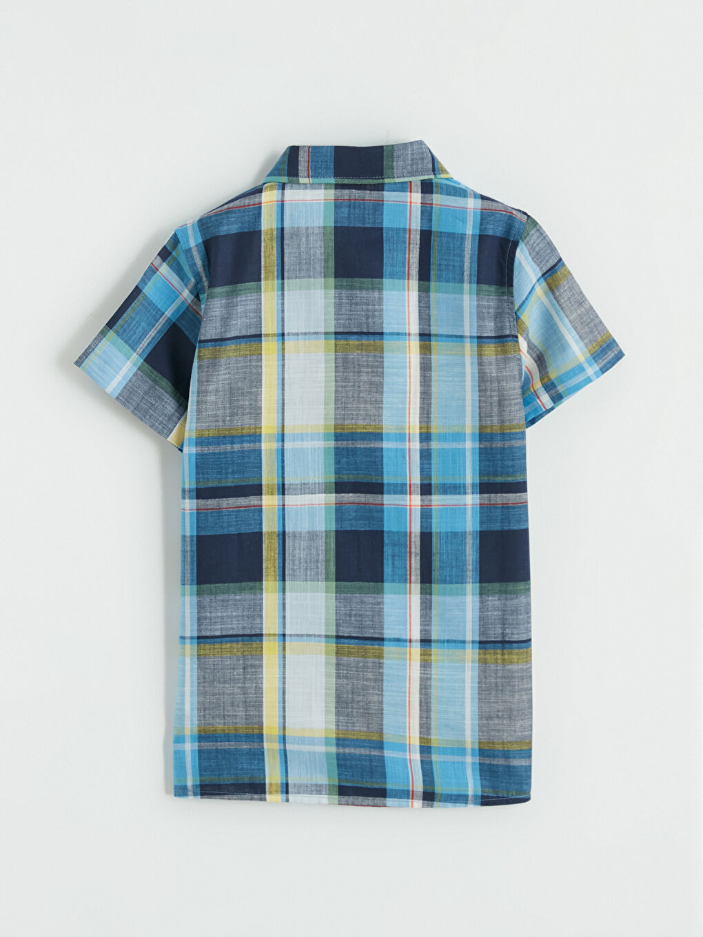 Yeşil Ekose Kısa Kollu Erkek Çocuk Gömlek-2