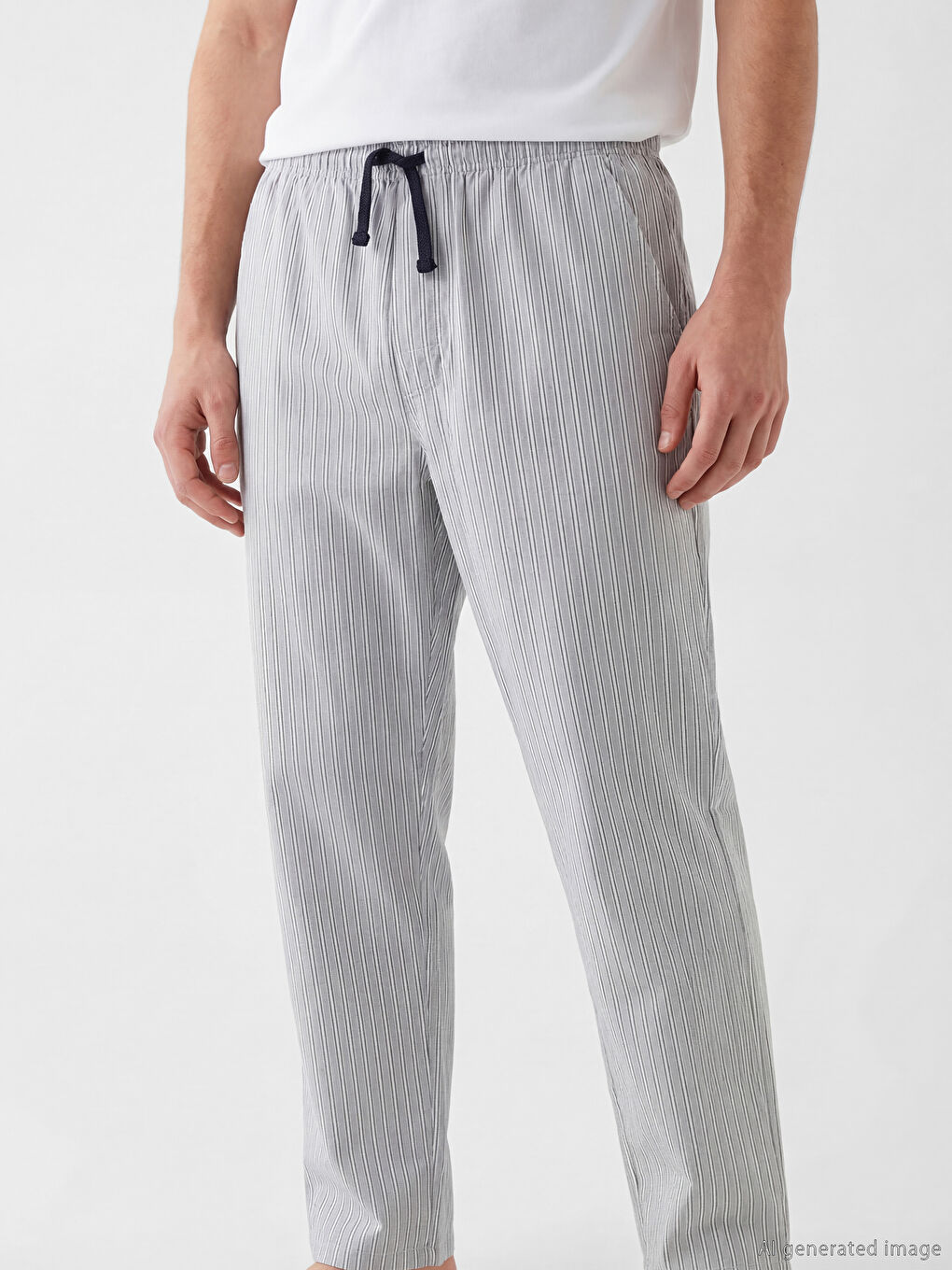 Gri Çizgili Erkek Pijama Altı-2