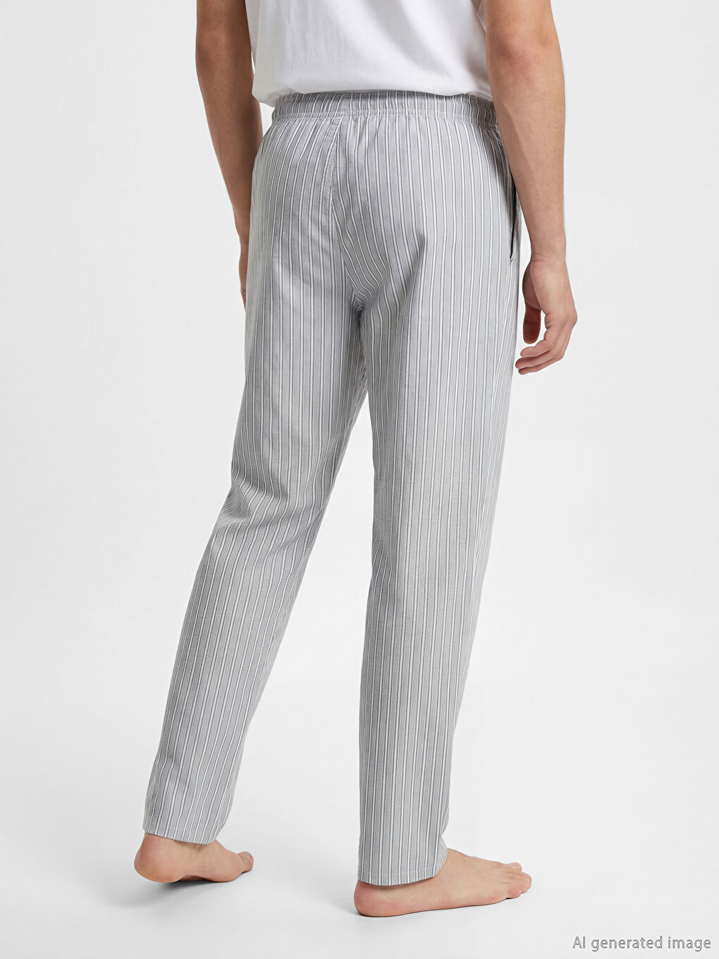 Gri Çizgili Erkek Pijama Altı-4