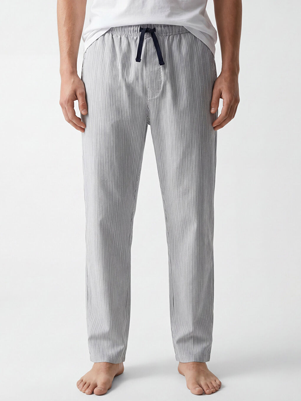 Gri Çizgili Erkek Pijama Altı-1