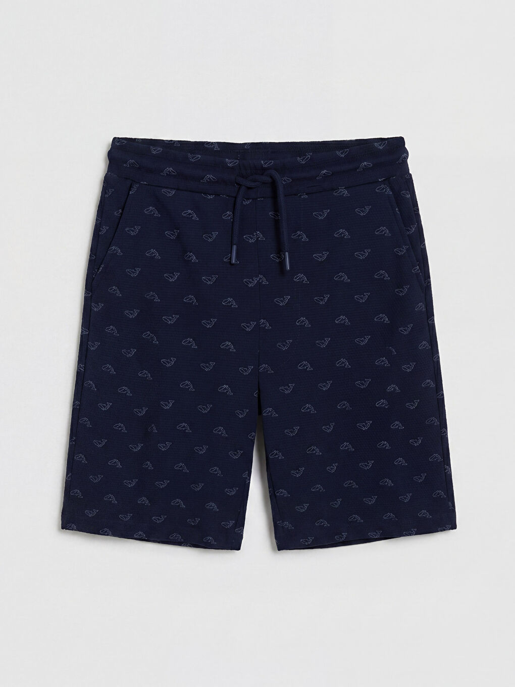 Lacivert Regular Fit Desenli Erkek Şort