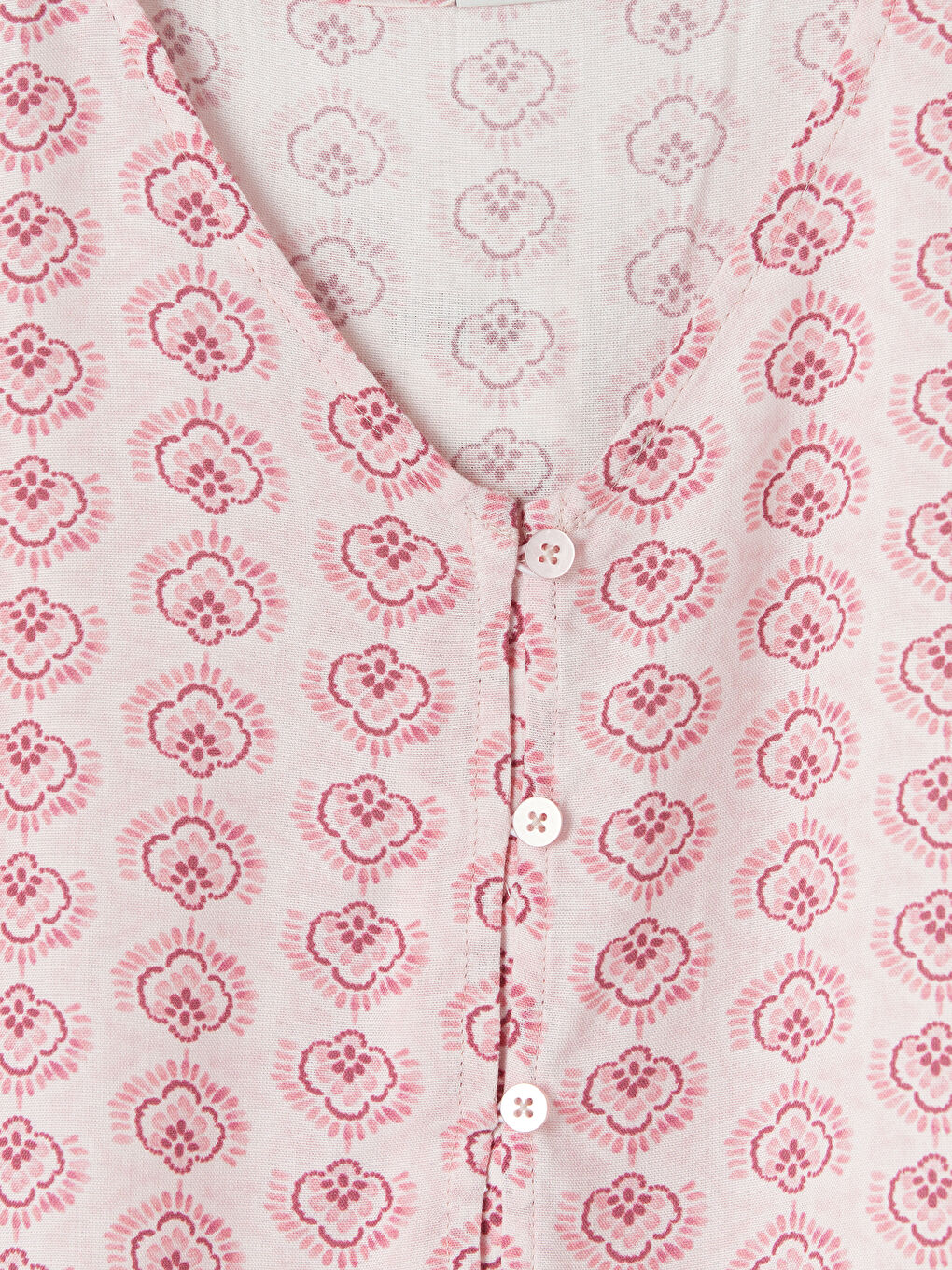Pembe Desenli Fırfırlı Kız Çocuk Gömlek-2