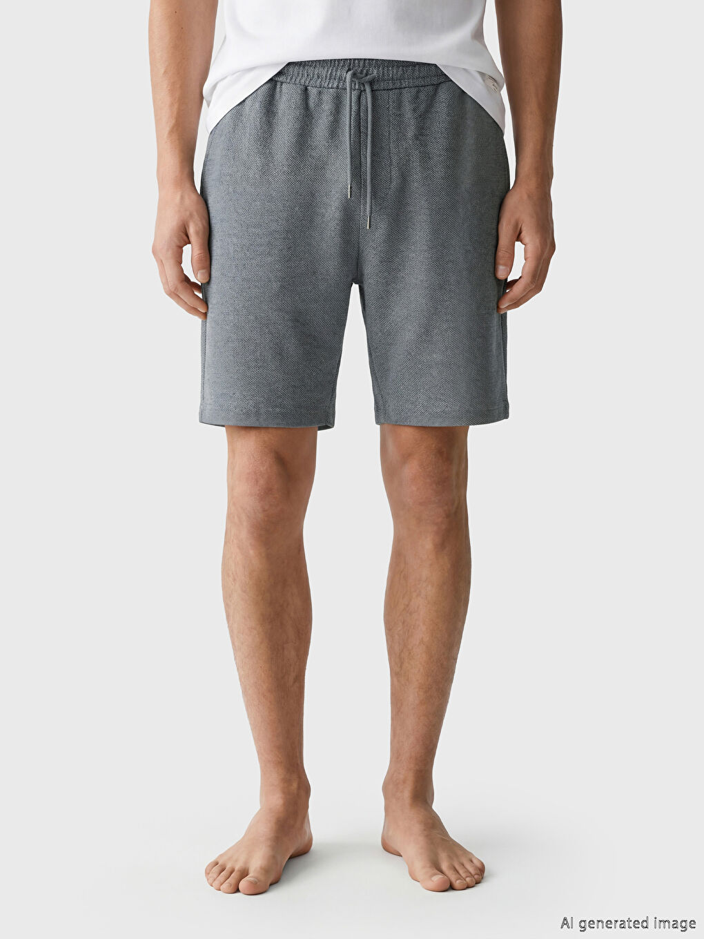 Gri Standart Kalıpı Erkek Pijama Alt Şort-1