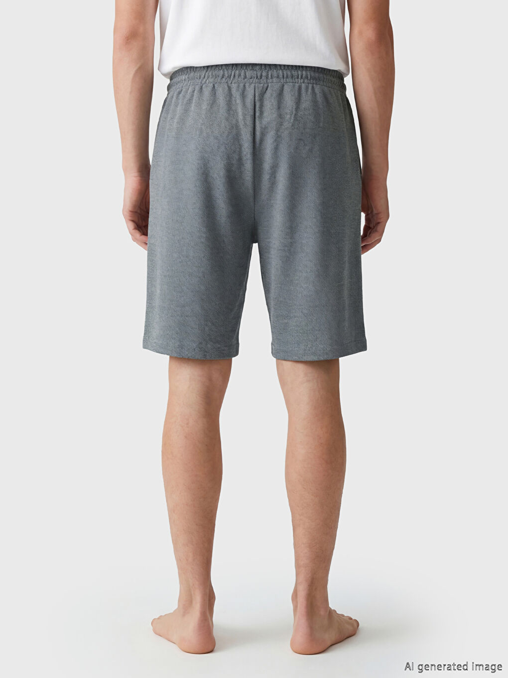 Gri Standart Kalıpı Erkek Pijama Alt Şort-3