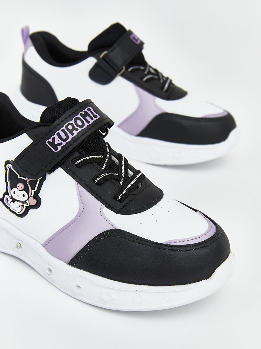 Siyah Kuromi Baskılı Tabanı Işıklı Kız Bebek Spor Ayakkabı-3