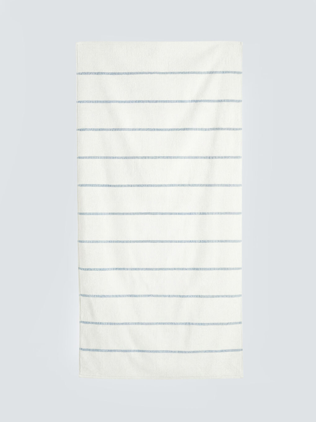 Ekru Çizgili Pamuklu Plaj Havlusu 70x140 cm