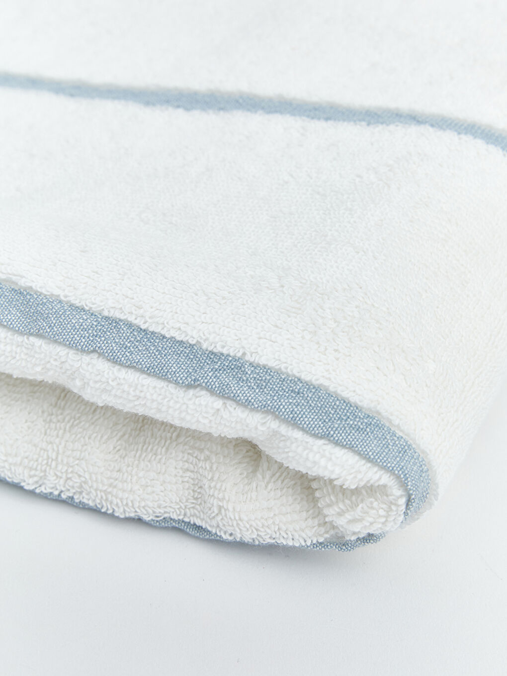 Ekru Çizgili Pamuklu Plaj Havlusu 70x140 cm-1