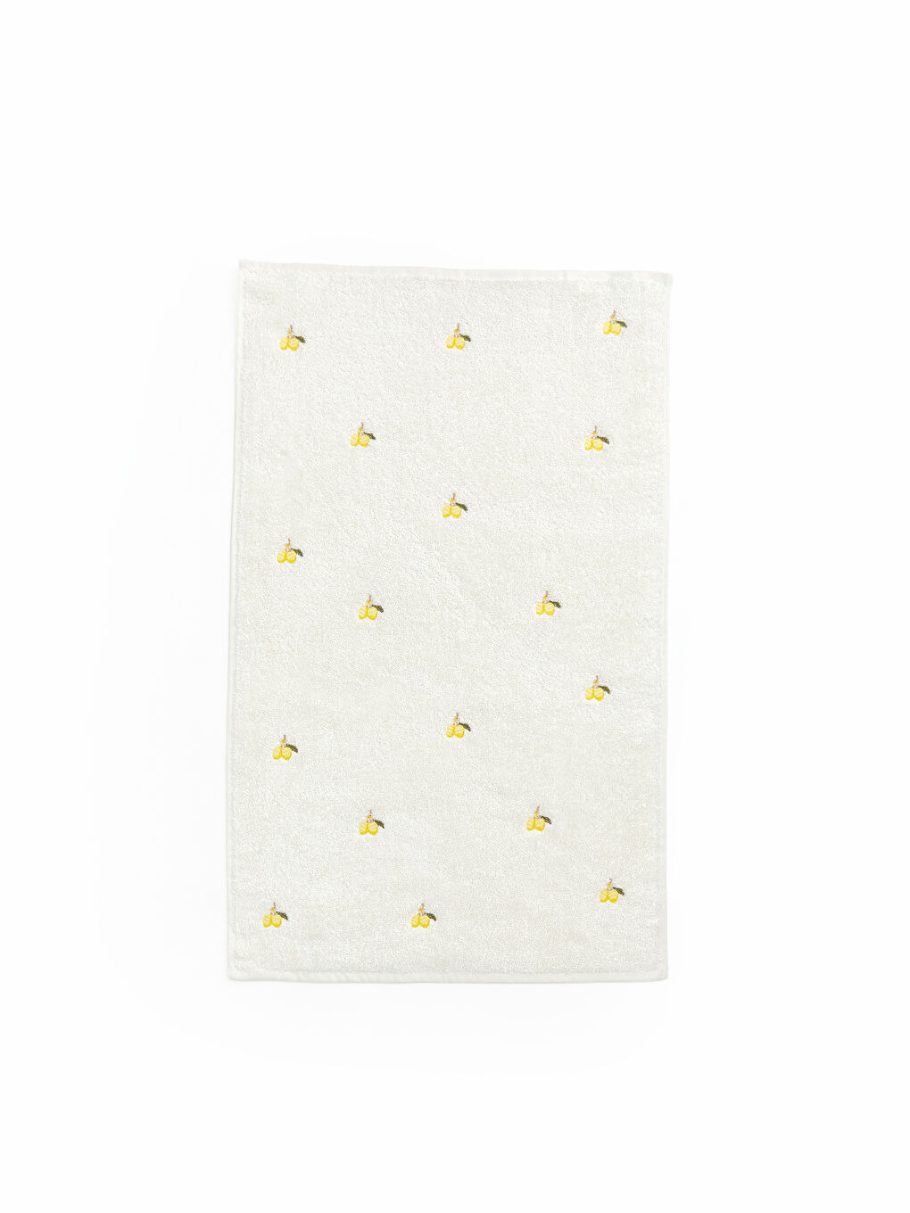 Ekru Limon Desenli Nakışlı Yüz Havlusu 50x80 cm-2