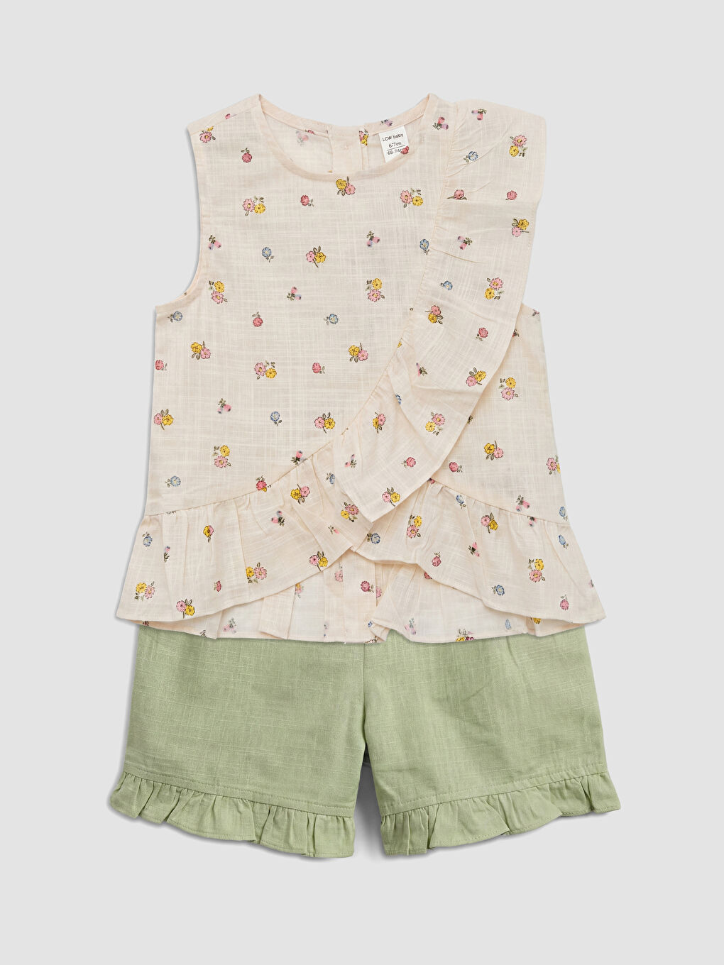 Bisiklet Yaka Kız Çocuk Bluz Ve Şort 2'li