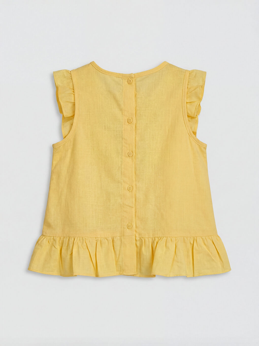 Leinenoptik Mädchen Blusen- und Shorts-Set-2