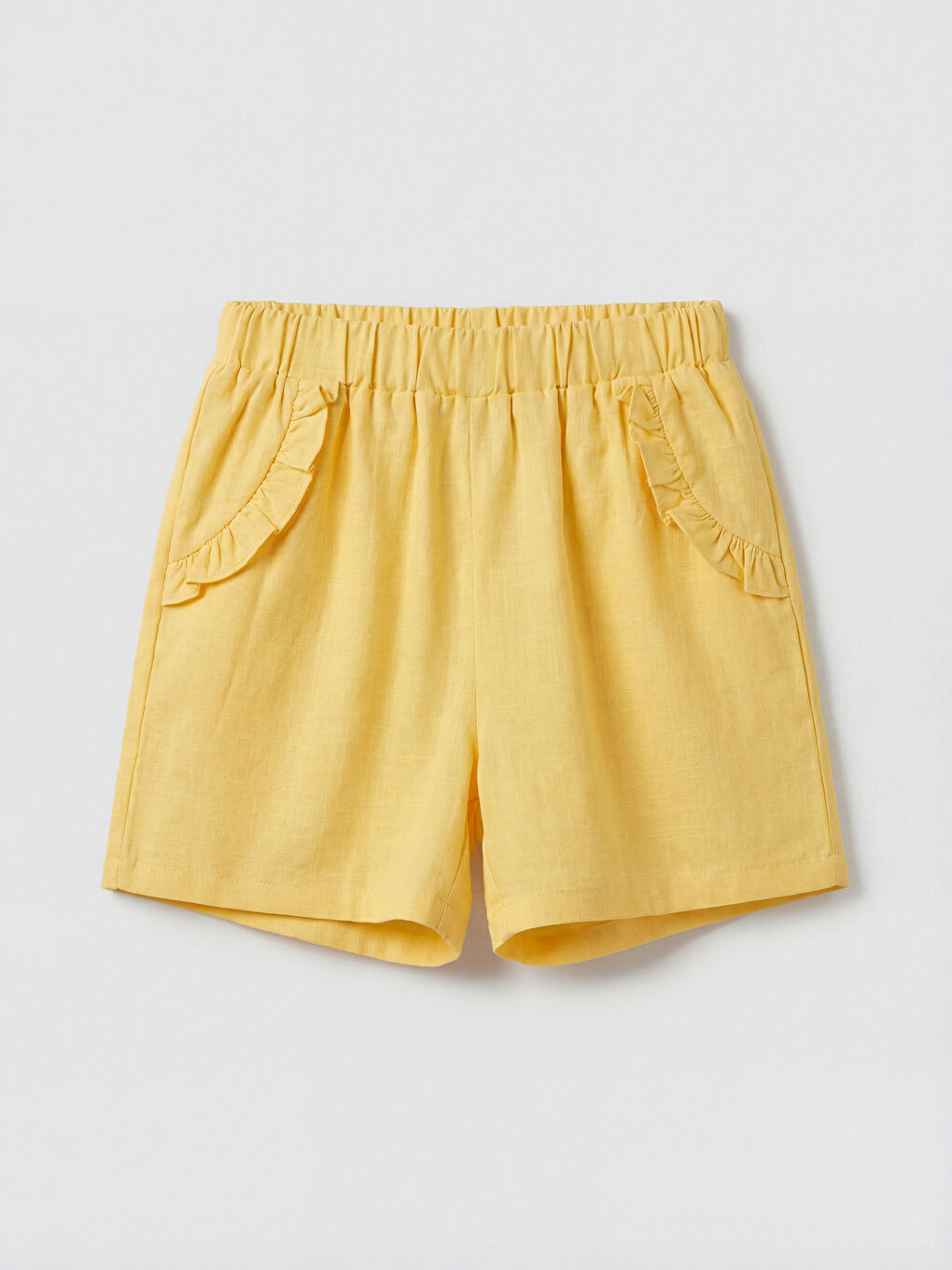 Leinenoptik Mädchen Blusen- und Shorts-Set-3