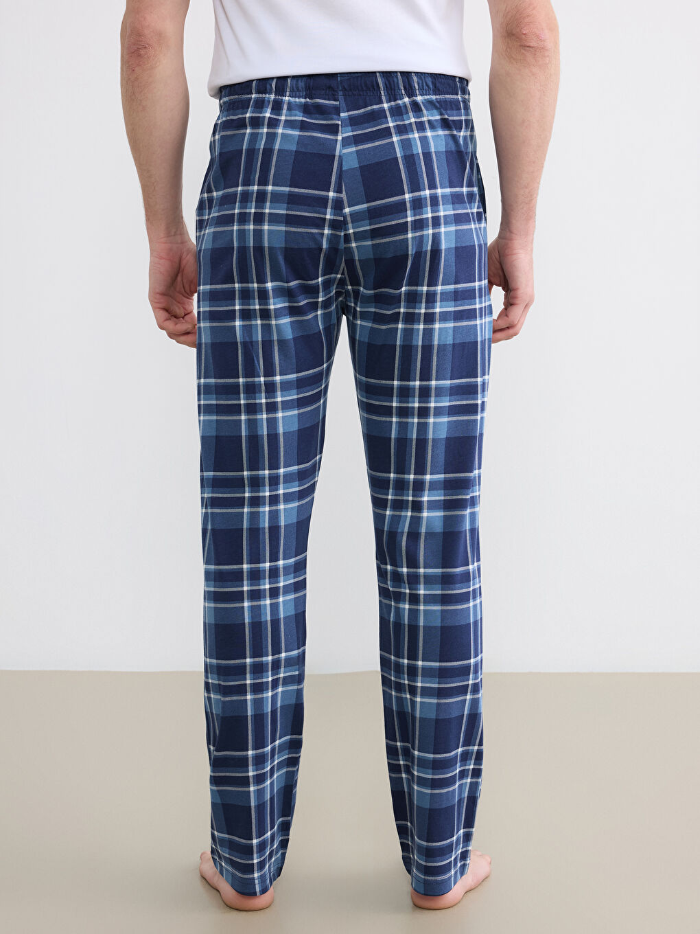 Lacivert Standart Kalıp Ekose Erkek Pijama Altı-3