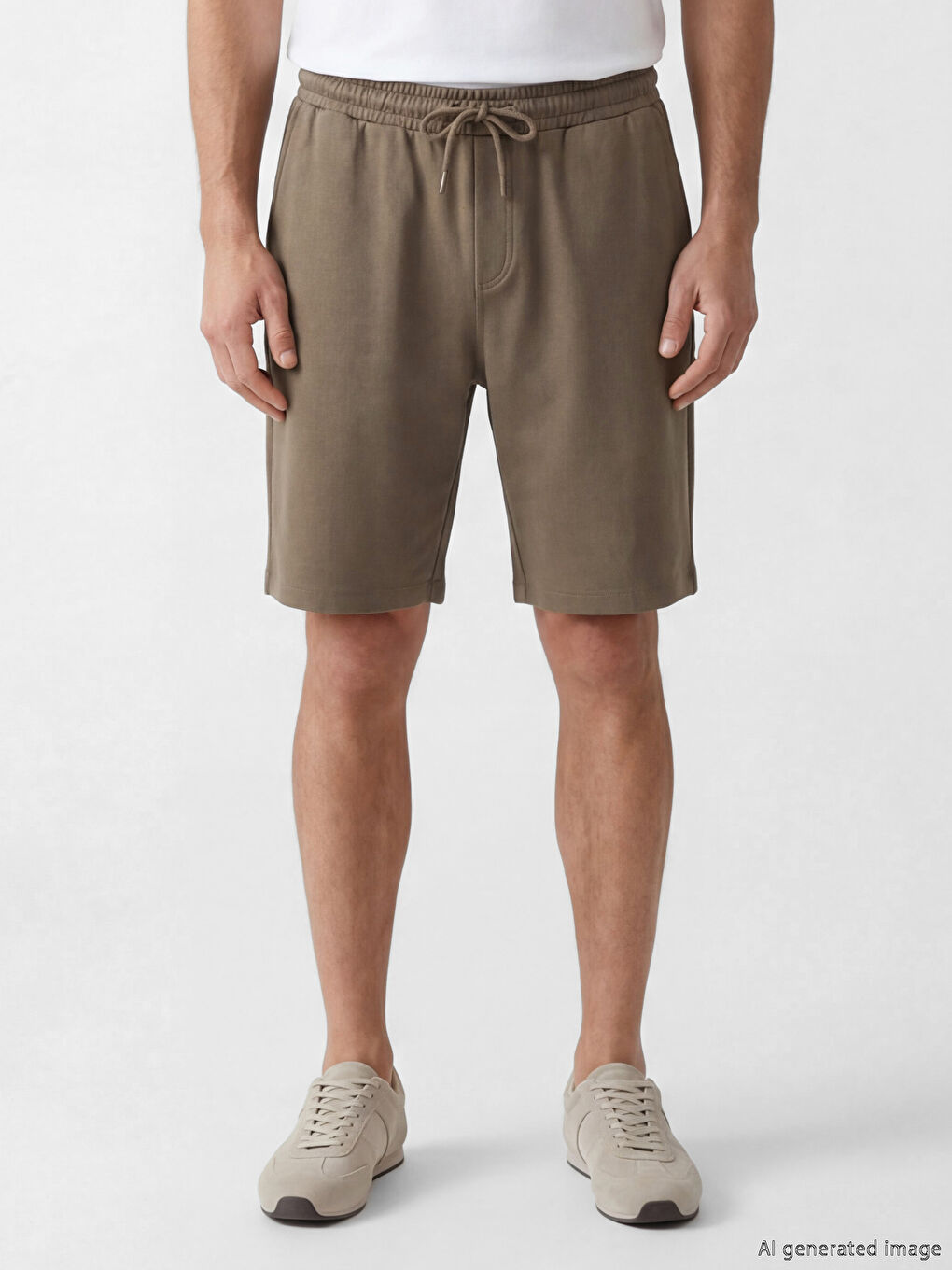 Kahverengi Standart Kalıp Erkek Pijama Alt Şort-1