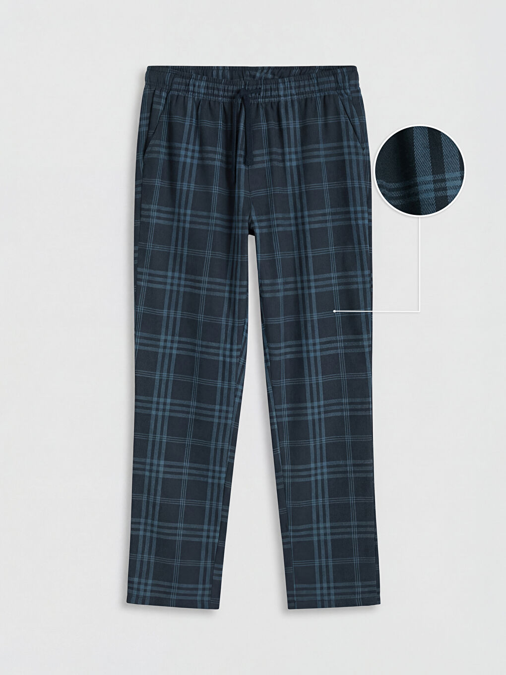 Lacivert Standart Kalıp Ekose Erkek Pijama Altı