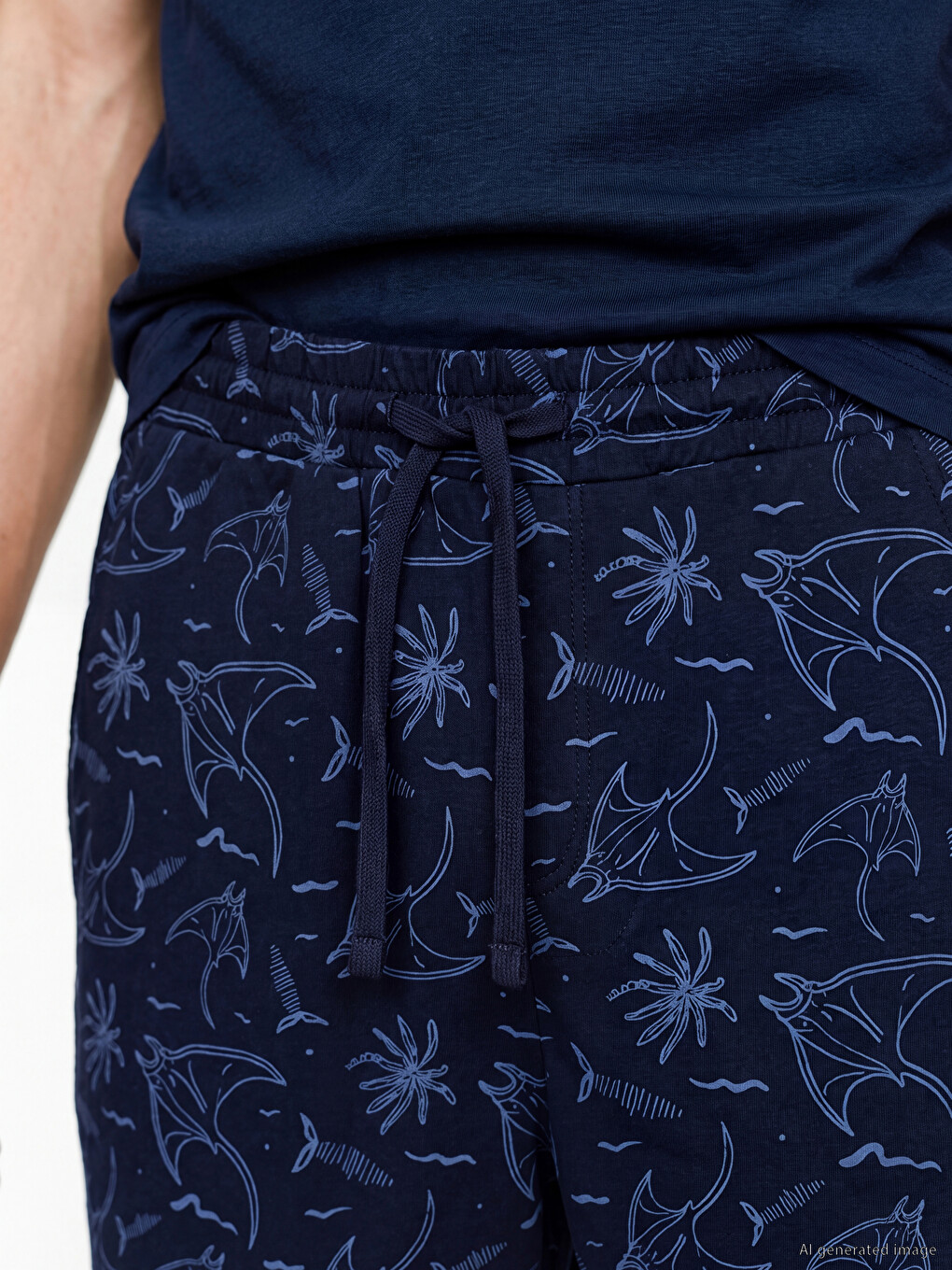 Slim Fit Patterned Men's Pyjamas Bottoms Shorts-2