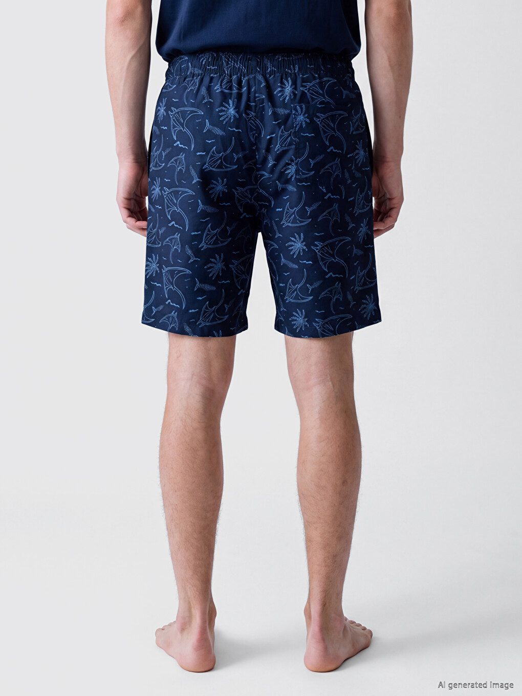 Slim Fit Patterned Men's Pyjamas Bottoms Shorts-3