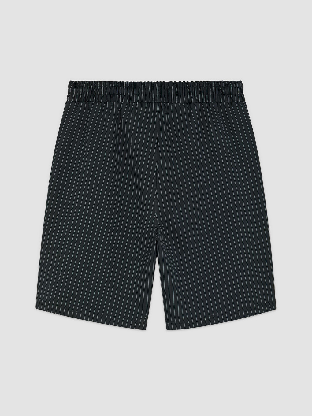 Siyah Regular Fit Çizgili Erkek Şort-1