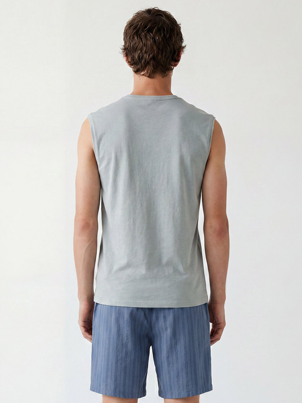 Crew Neck Sleeveless Men's Pyjamas Top-3