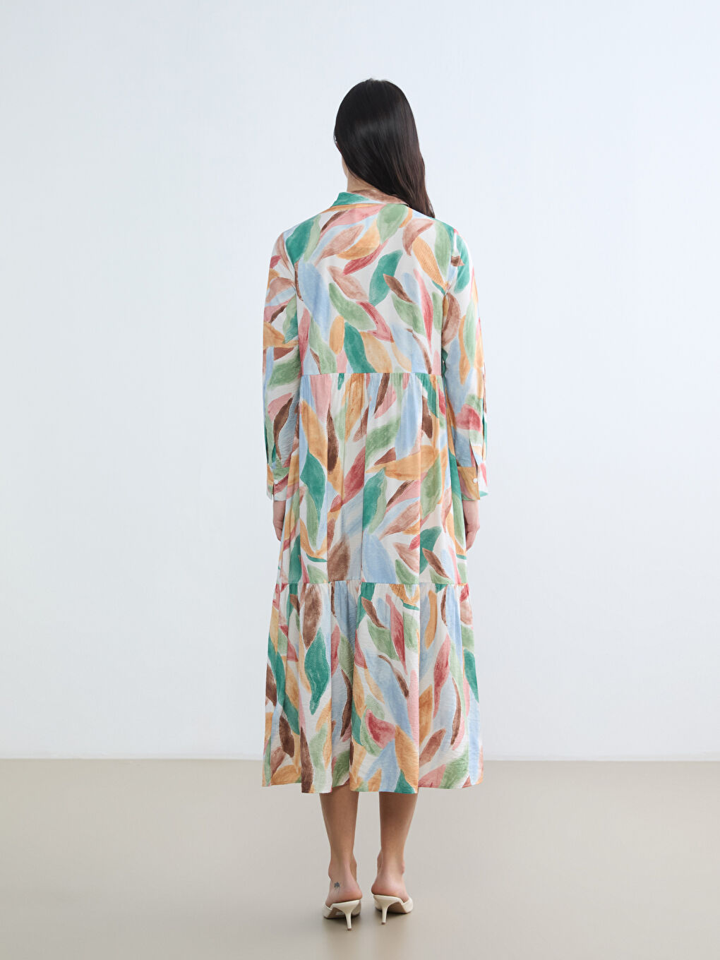 Patterned Ruched Layered Dress-3