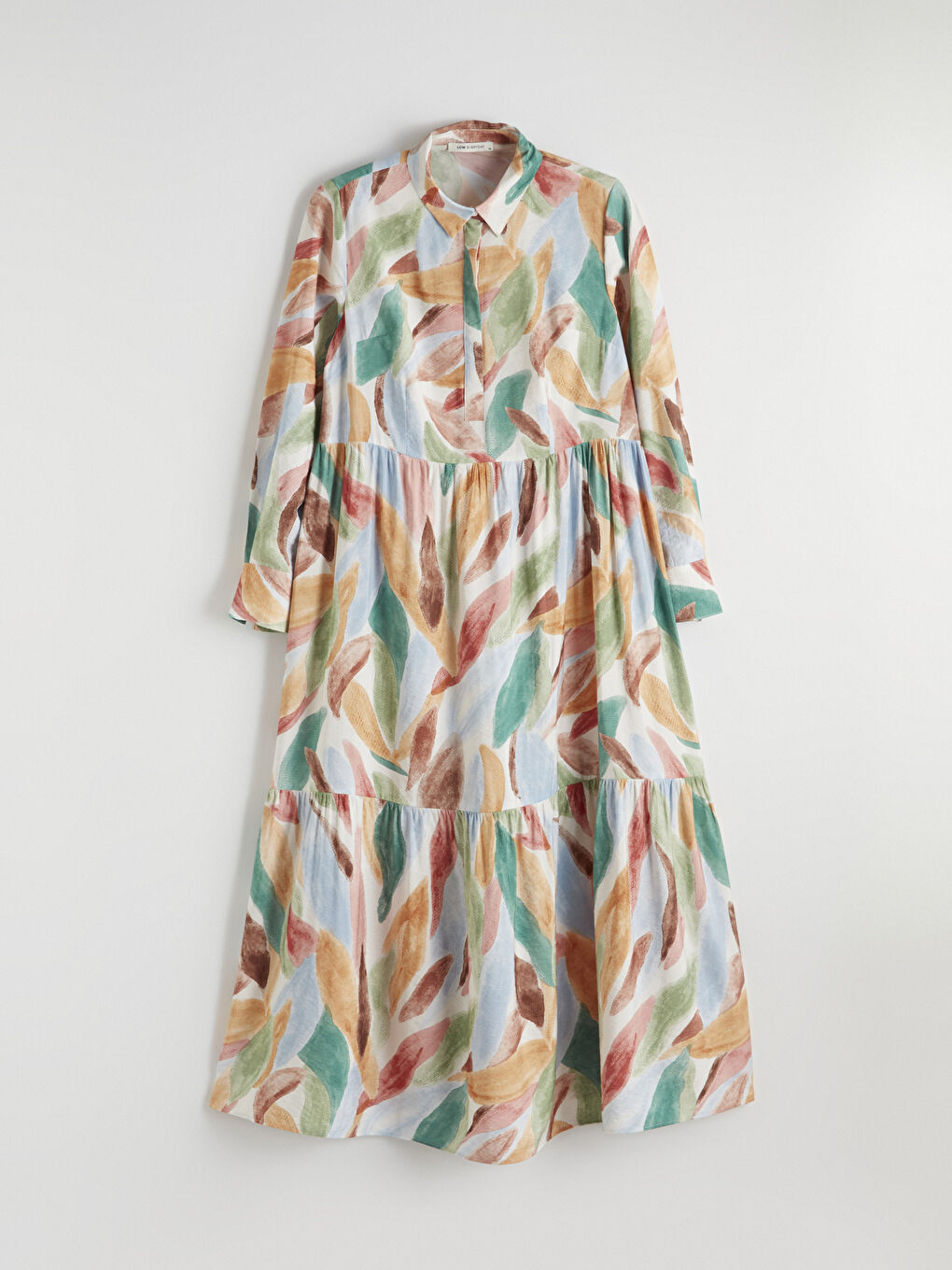 Patterned Ruched Layered Dress-4