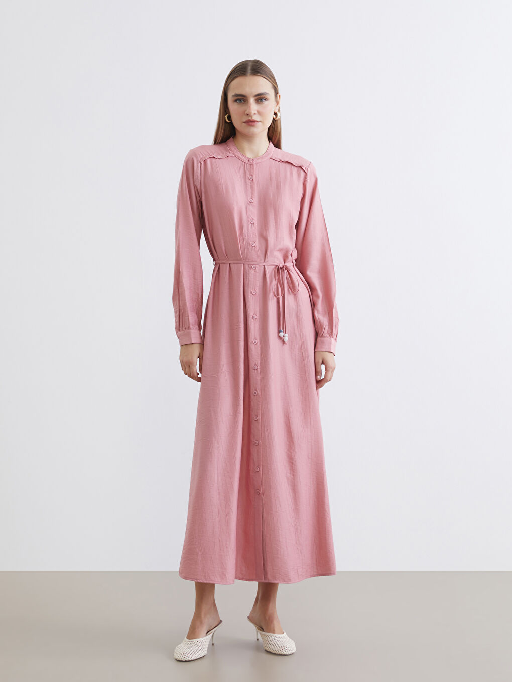 Woman PINK Shirt Dress