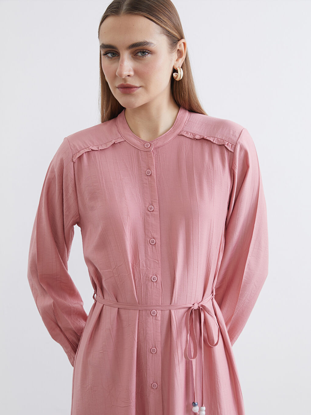 Woman PINK Shirt Dress-1