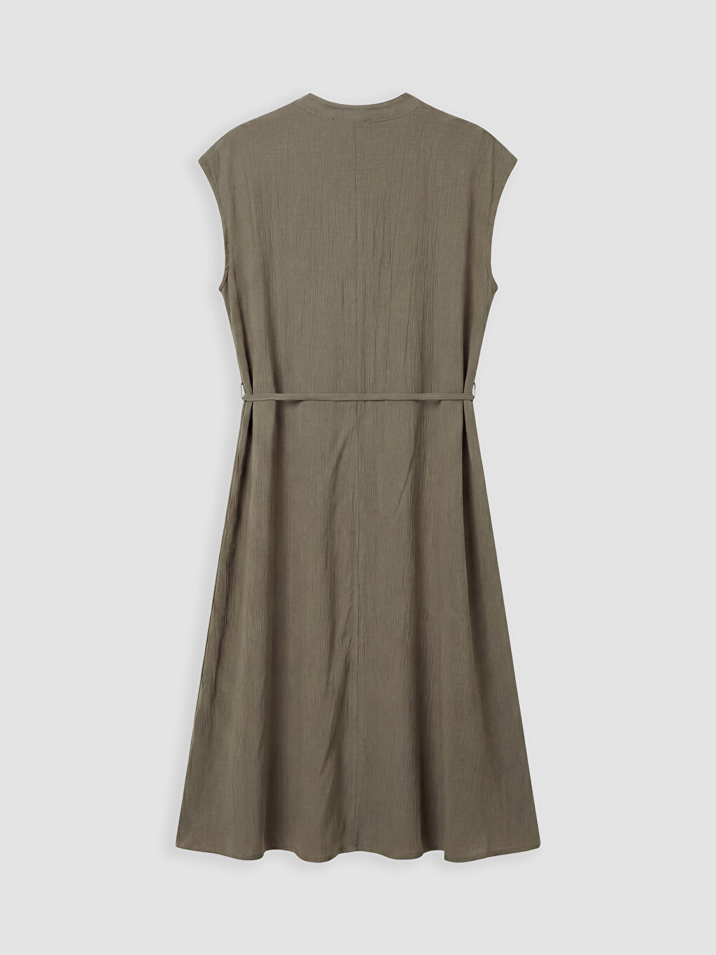Sleeveless V Neck A Form Crinkle Women's Dress-1