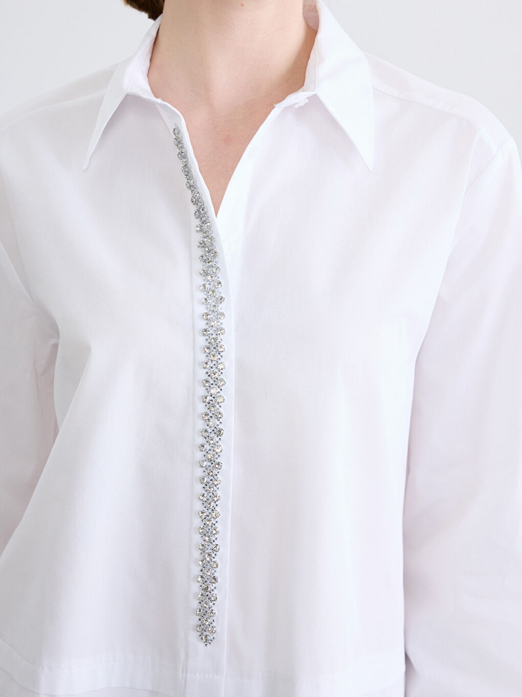 Декорирана широка поплин риза-2