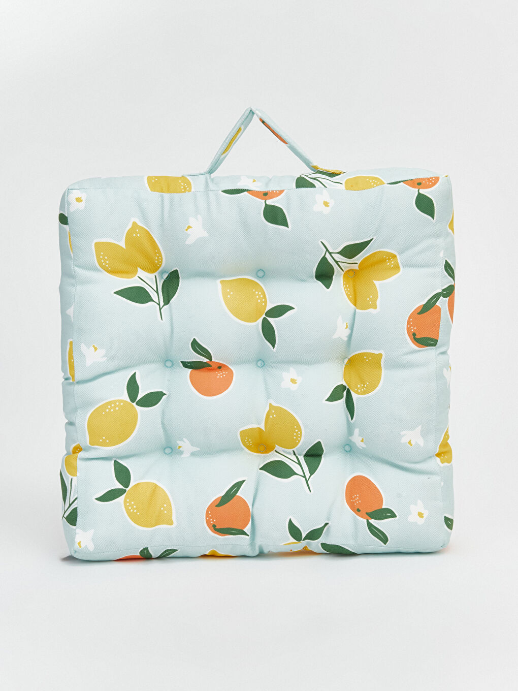 Yeşil Limon Baskılı Dolgulu Minder-1