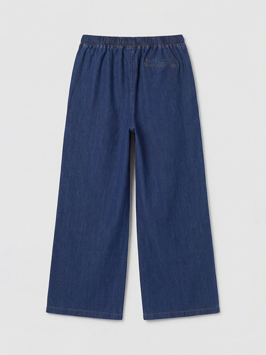 İndigo Beli Lastikli Wideleg Kadın Jean Pantolon-5