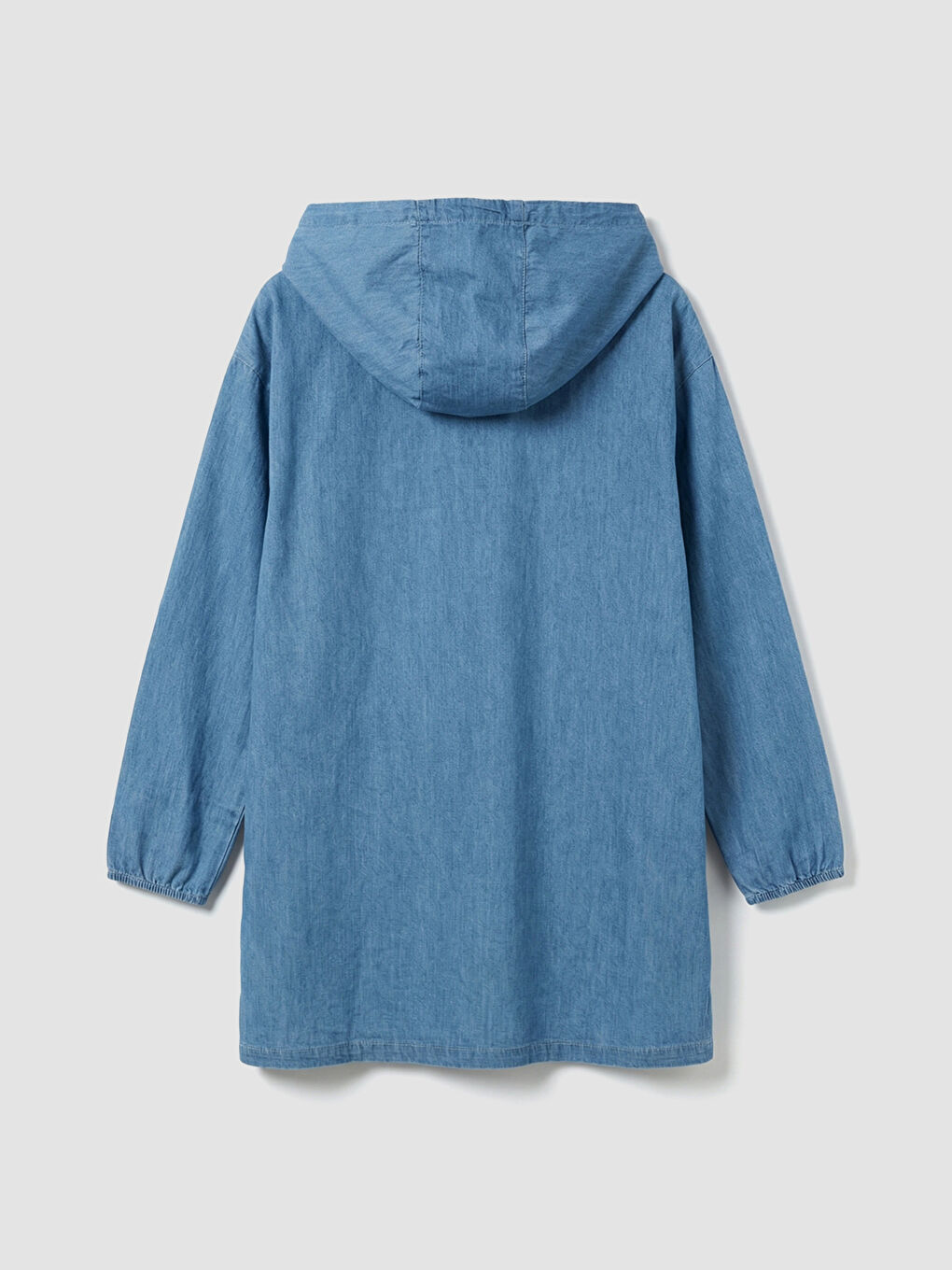 İndigo Kapüşonlu Kadın Jean Tunik	-5