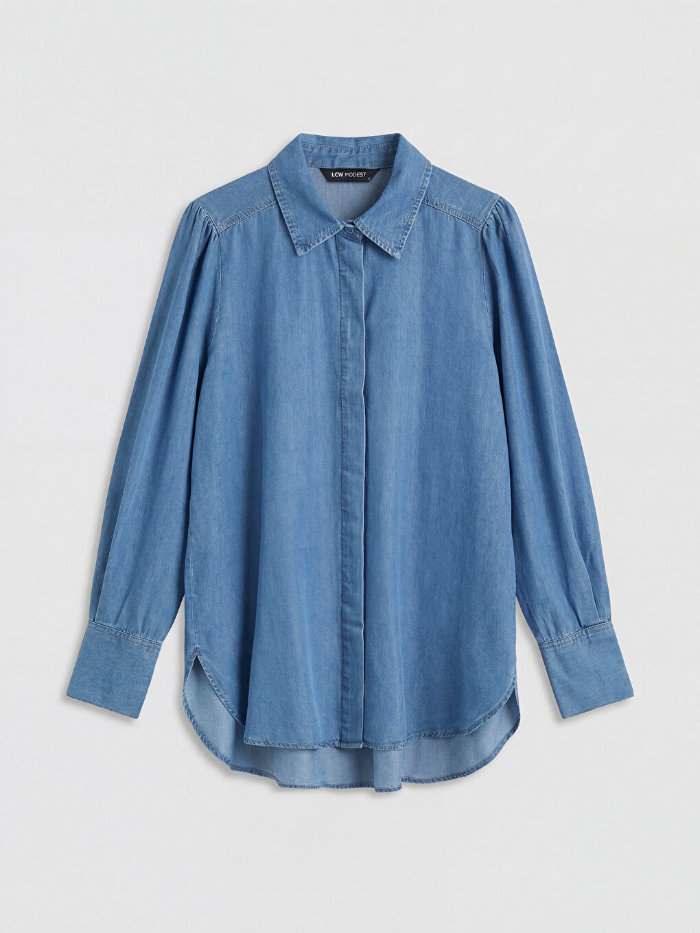 İndigo Kadın Jean Gömlek Tunik-4