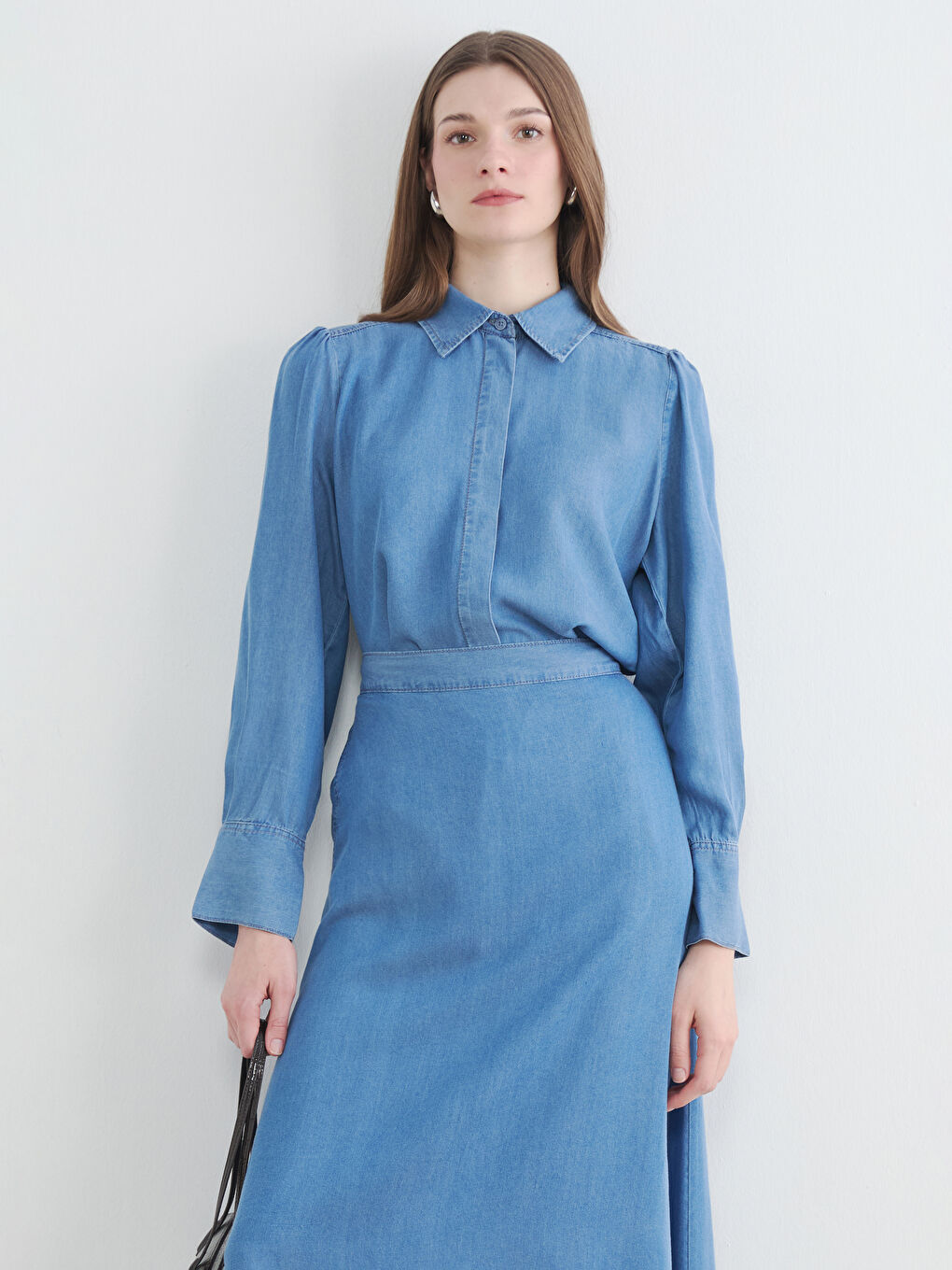 İndigo Kadın Jean Gömlek Tunik