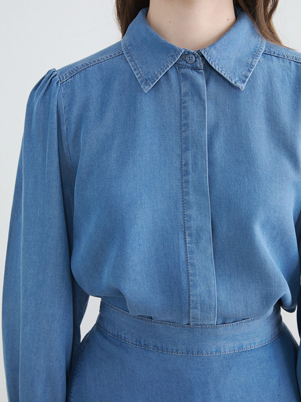 İndigo Kadın Jean Gömlek Tunik-2