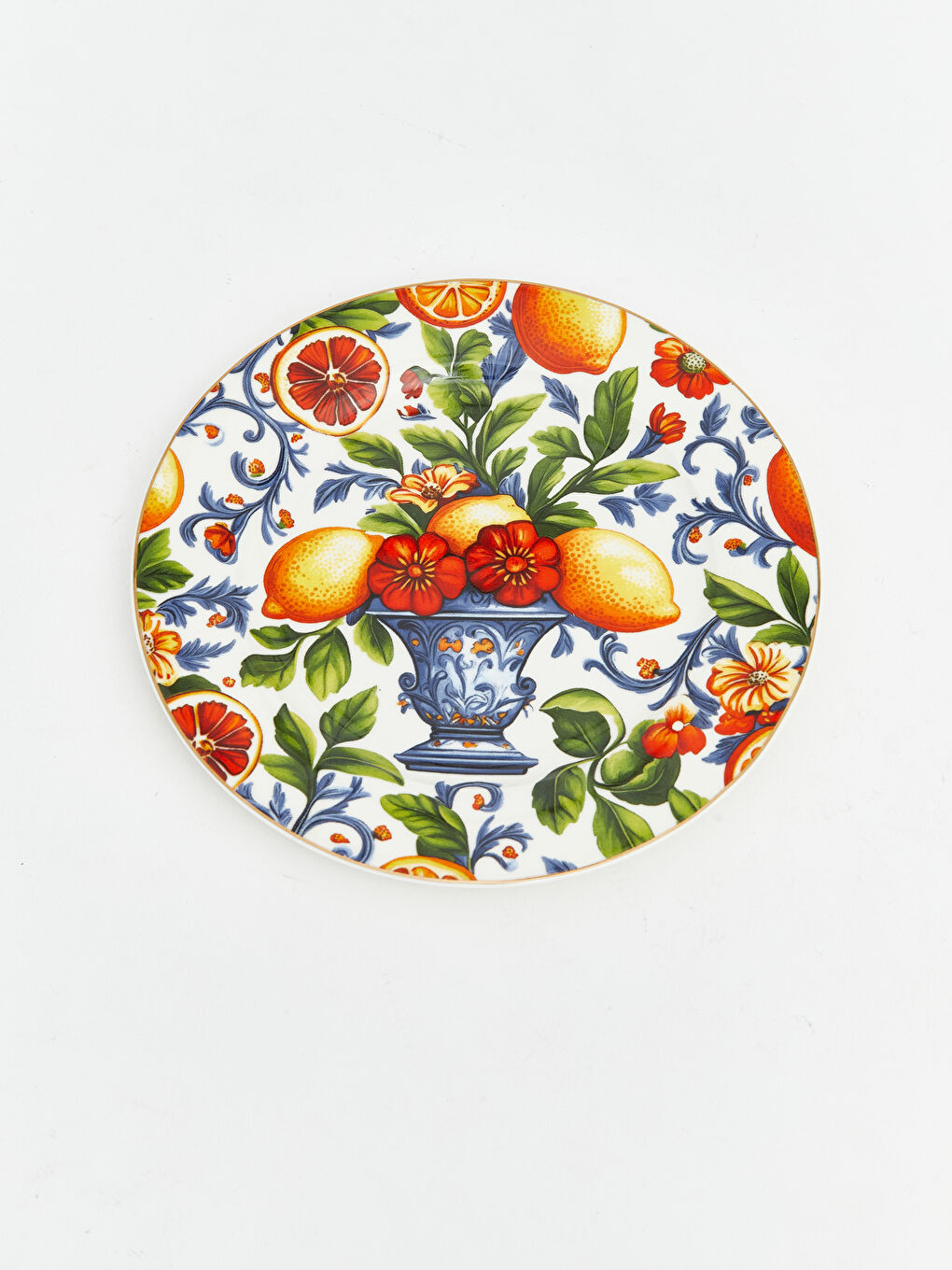 Karışık Çiçekli Porselen Pasta Tabağı-1